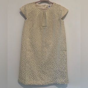 Gap beige and gold patterned dress. Size 5.